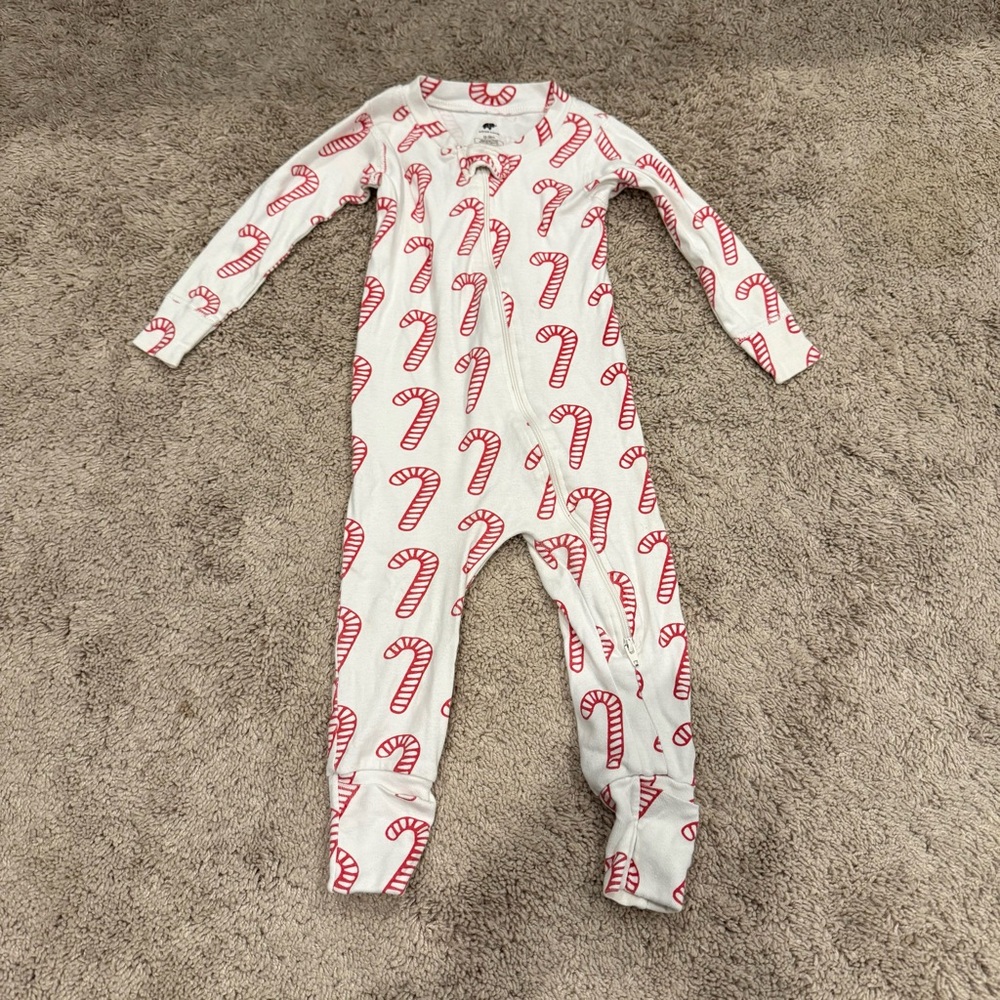Monica + Andy Candy Cane Print Kids One Piece